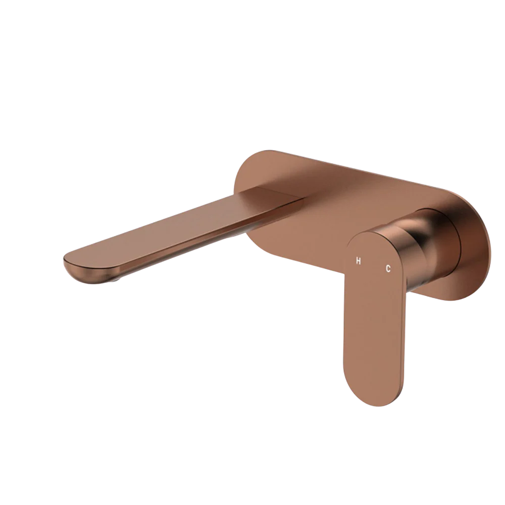 Fienza Empire Slim Basin/Bath Wall Mixer Set Oval Plate 160mm Brushed Copper Lead Free - Image 3