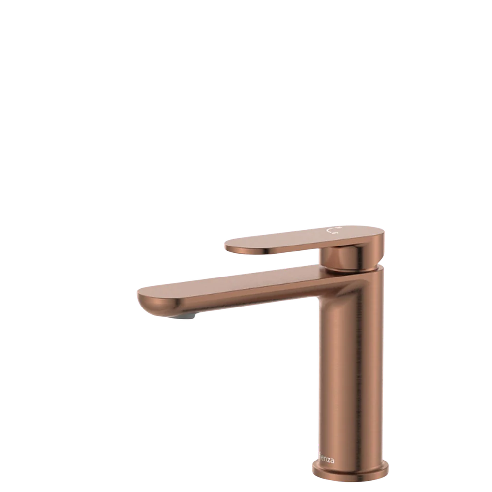 Fienza Empire Slim Basin Mixer Cold Start Brushed Copper Lead Free