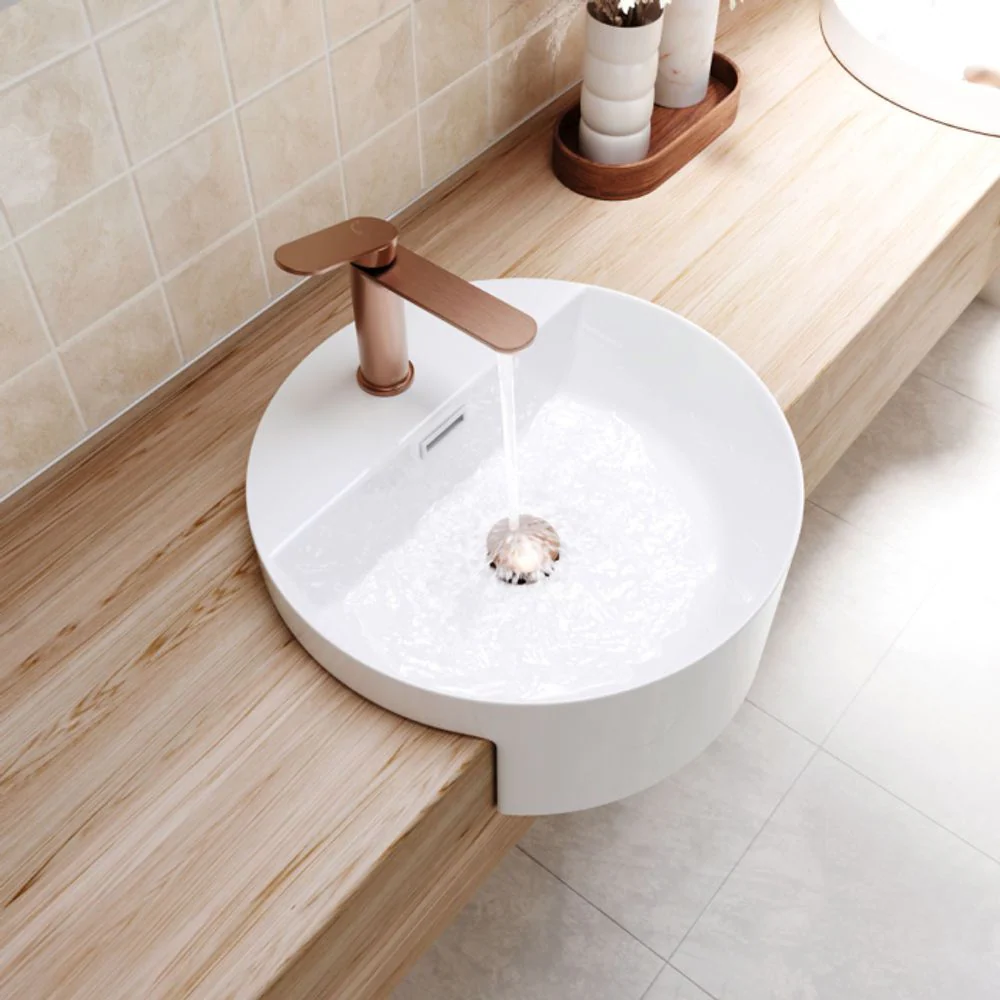 Fienza Empire Slim Basin Mixer Cold Start Brushed Copper Lead Free - Image 5