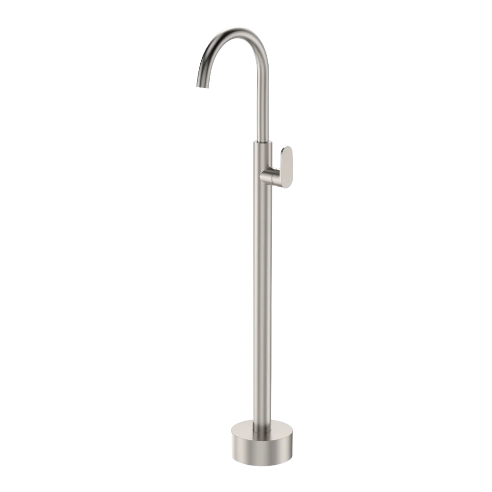 Fienza Empire Slim Floor Mounted Basin/Bath Mixer Brushed Nickel - Image 3