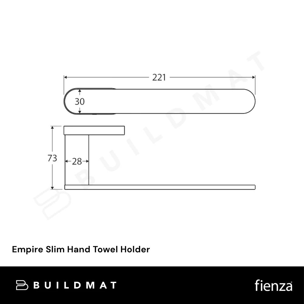 Fienza Empire Slim Hand Towel Holder Gunmetal - Image 4