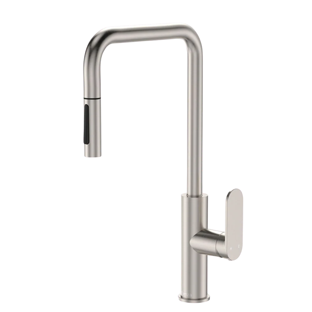 Fienza Empire Slim Pull Out Sink Mixer Brushed Nickel Lead Free