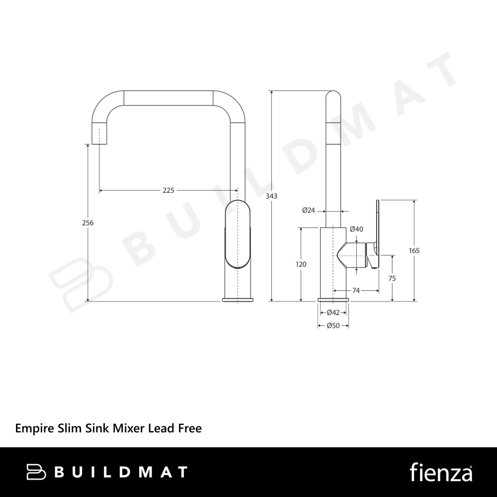 Fienza Empire Slim Sink Mixer Chrome Lead Free - Image 4