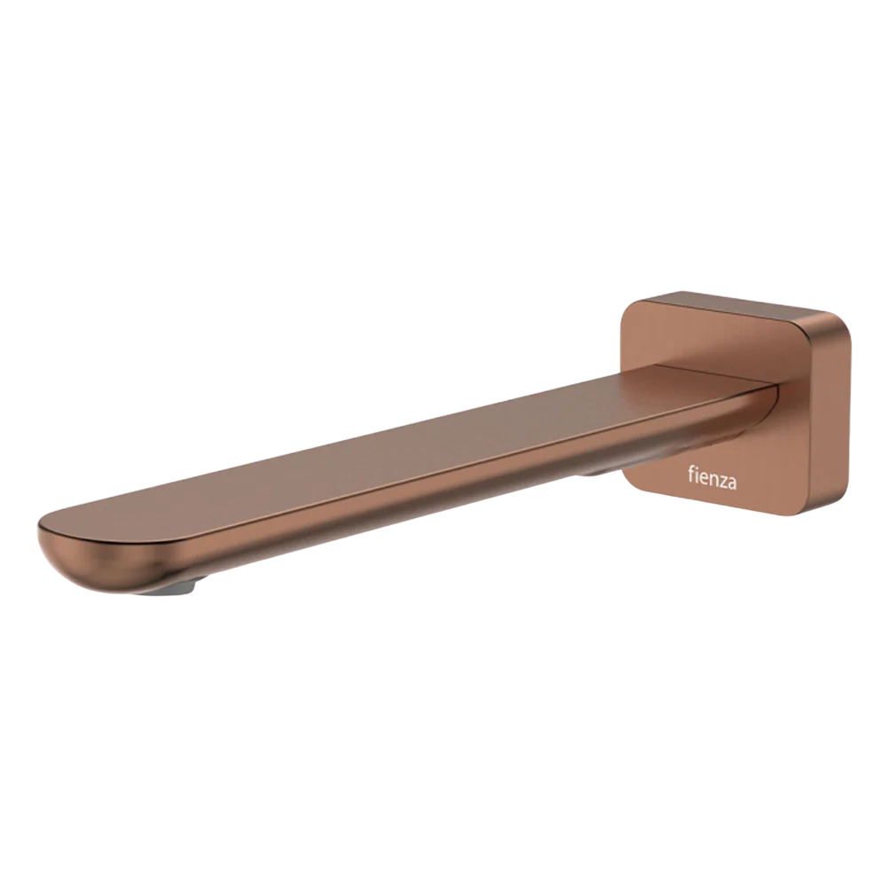 Fienza Empire Slim Wall Basin/Bath Outlet 220mm Square Plate Brushed Copper Lead Free