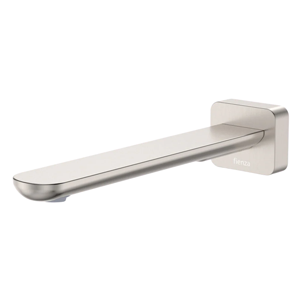 Fienza Empire Slim Wall Basin/Bath Outlet 220mm Square Plate Brushed Nickel Lead Free