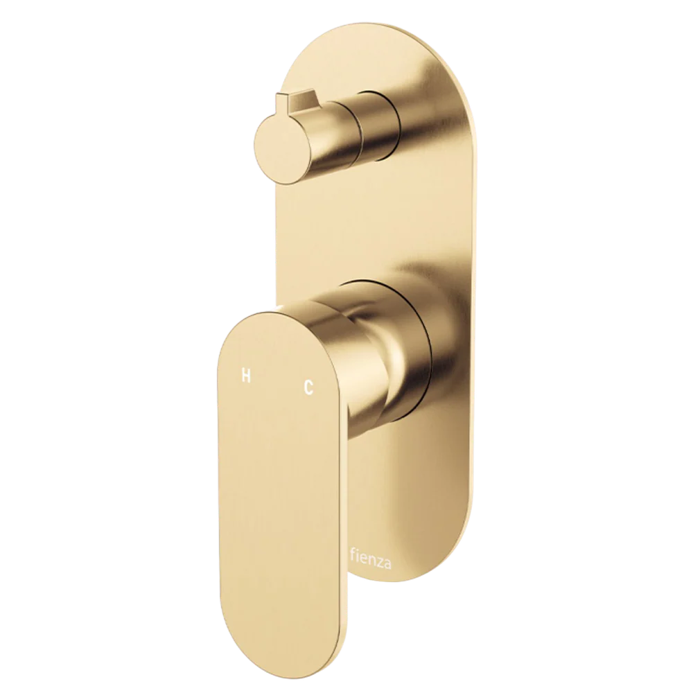 Fienza Empire Slim Wall Diverter Mixer Large Oval Plate Vertical Urban Brass Lead Free - Image 3