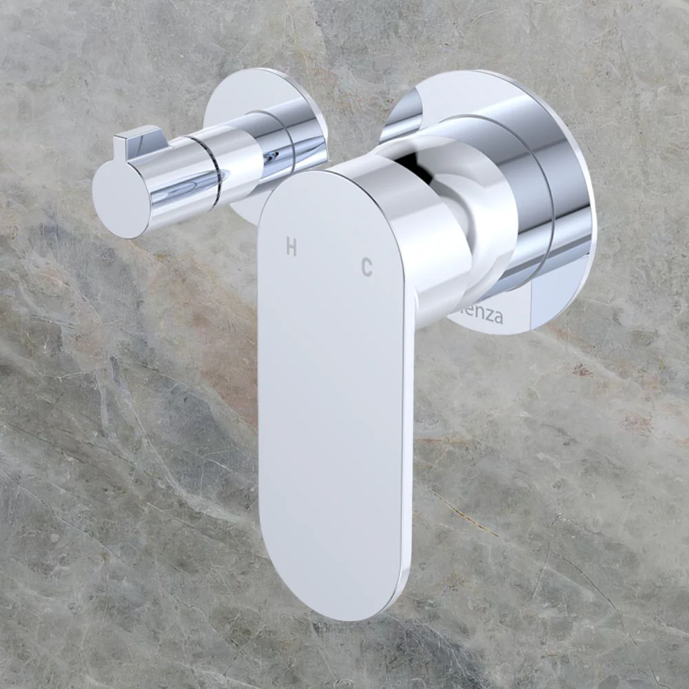 Fienza Empire Slim Wall Diverter Mixer Small Round Plates Horizontal Chrome Lead Free - Image 2