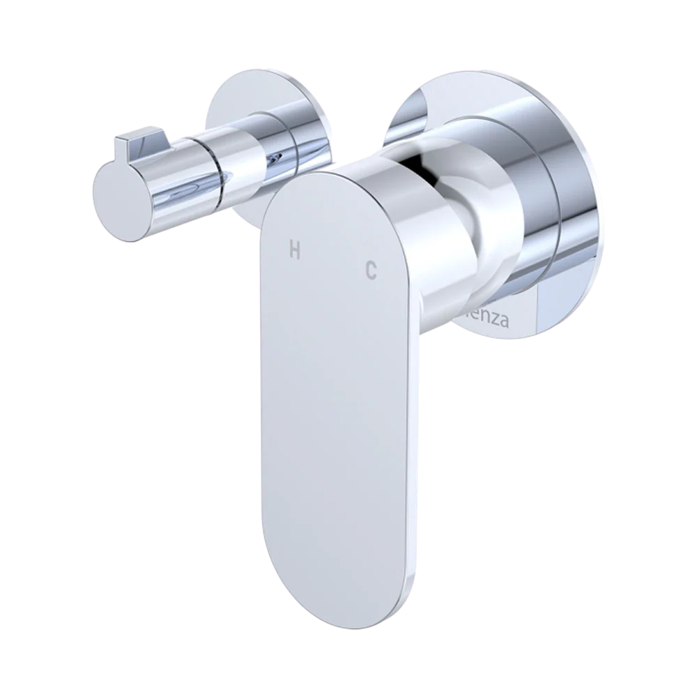 Fienza Empire Slim Wall Diverter Mixer Small Round Plates Horizontal Chrome Lead Free - Image 3