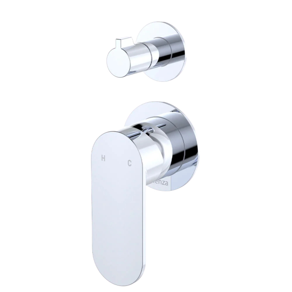 Fienza Empire Slim Wall Diverter Mixer Small Round Plates Vertical Chrome Lead Free - Image 3