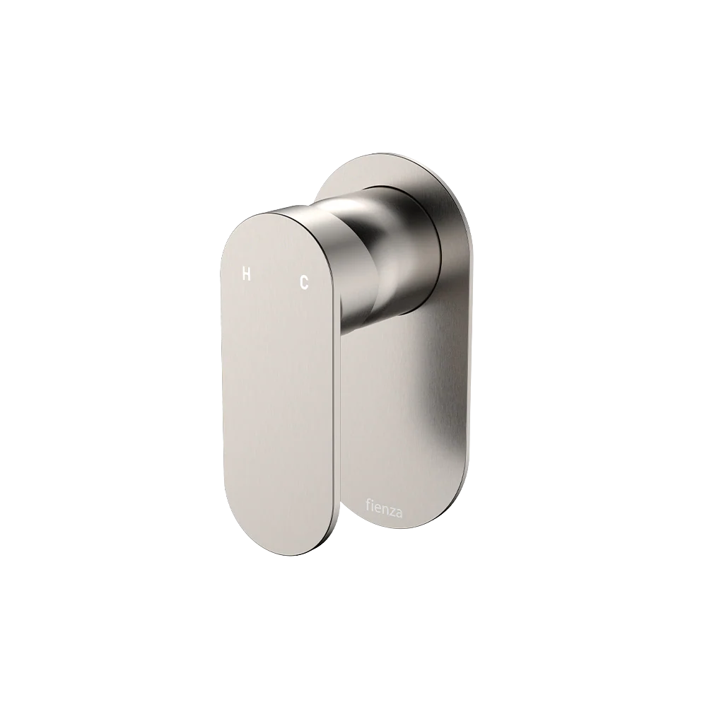 Fienza Empire Slim Wall Mixer Oval Plate Brushed Nickel