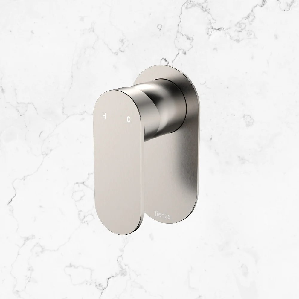 Fienza Empire Slim Wall Mixer Oval Plate Brushed Nickel - Image 2