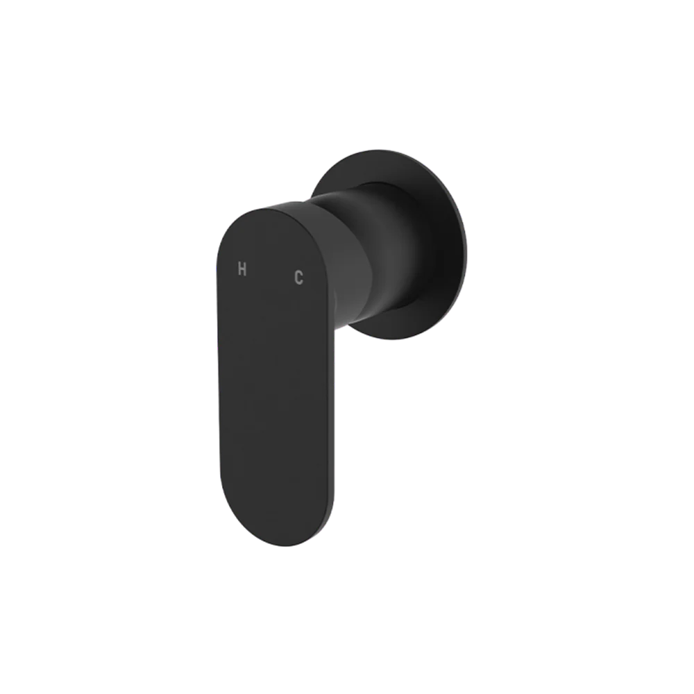 Fienza Empire Slim Wall Mixer Round Plate Matte Black Lead Free - Image 3