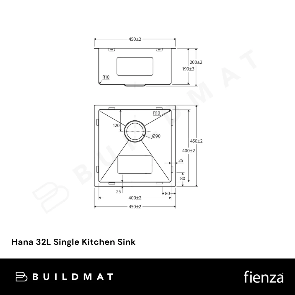 Fienza Hana 32L Single Kitchen Sink Brushed Copper - Image 4