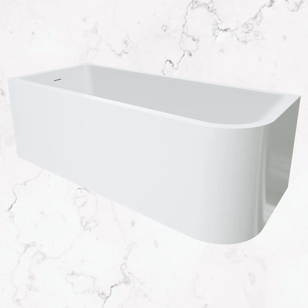 Fienza Hustle Right-Hand Multi-Fit Acrylic Bath with Overflow 1700mm White - Image 2
