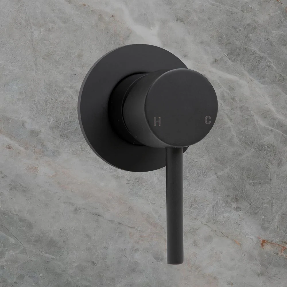 Fienza Hustle Wall Mixer Round Plate Matte Black - Image 2