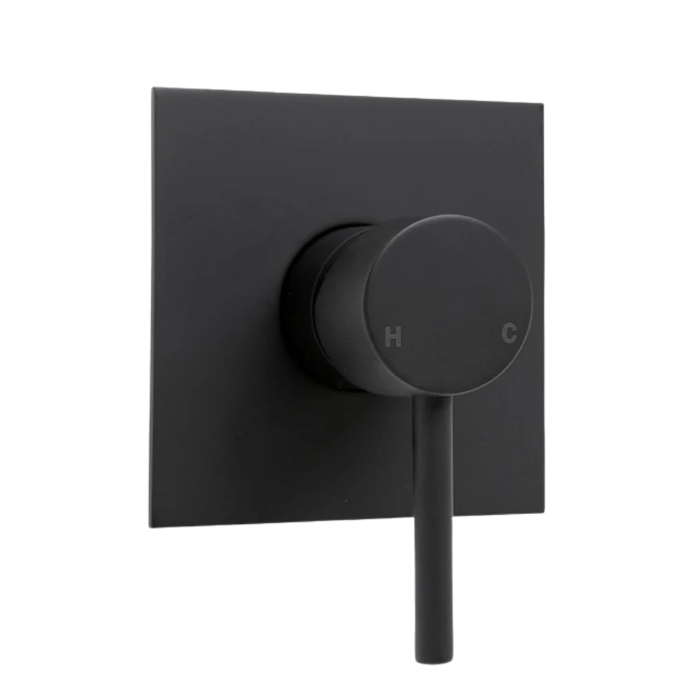 Fienza Hustle Wall Mixer Square Plate Matte Black