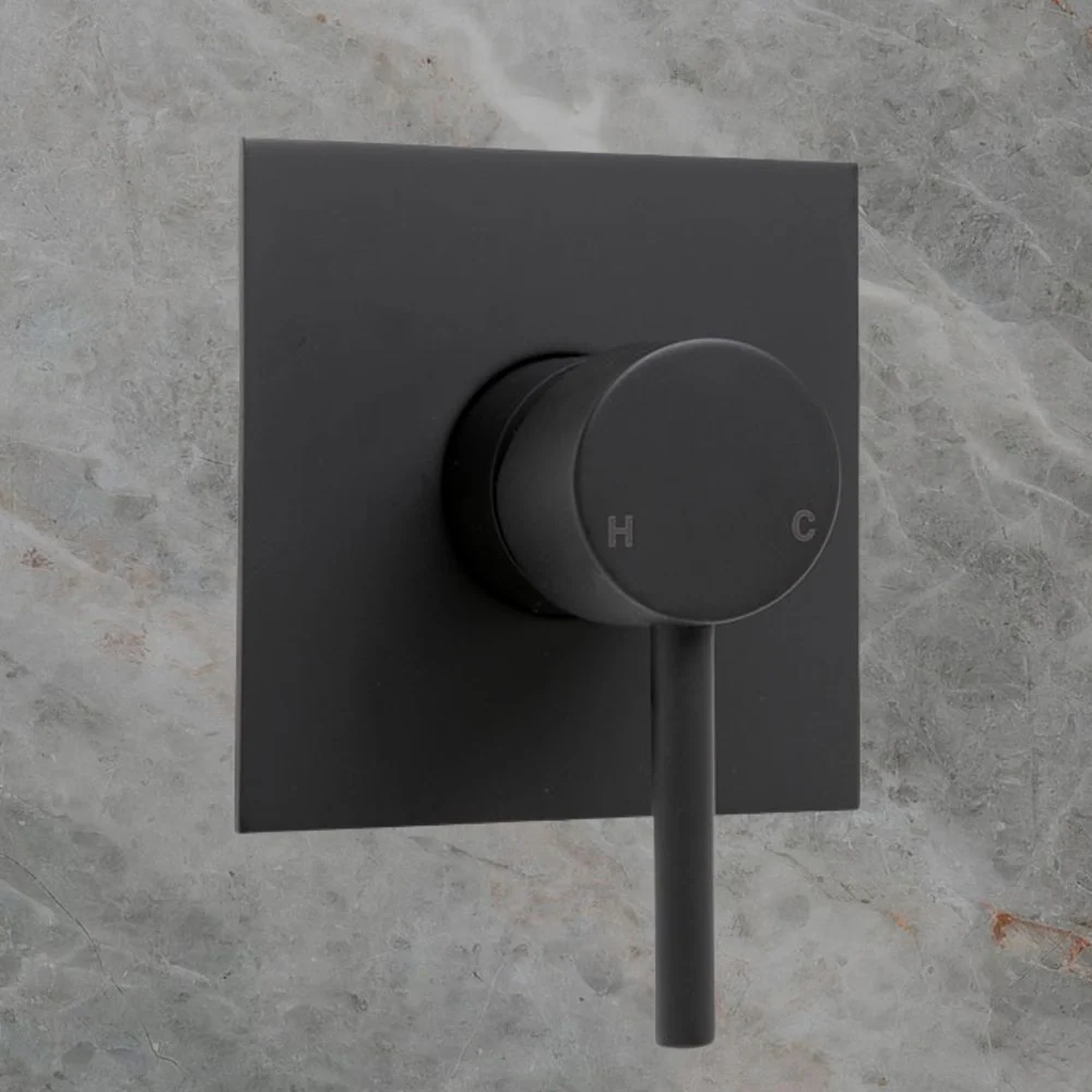 Fienza Hustle Wall Mixer Square Plate Matte Black - Image 2