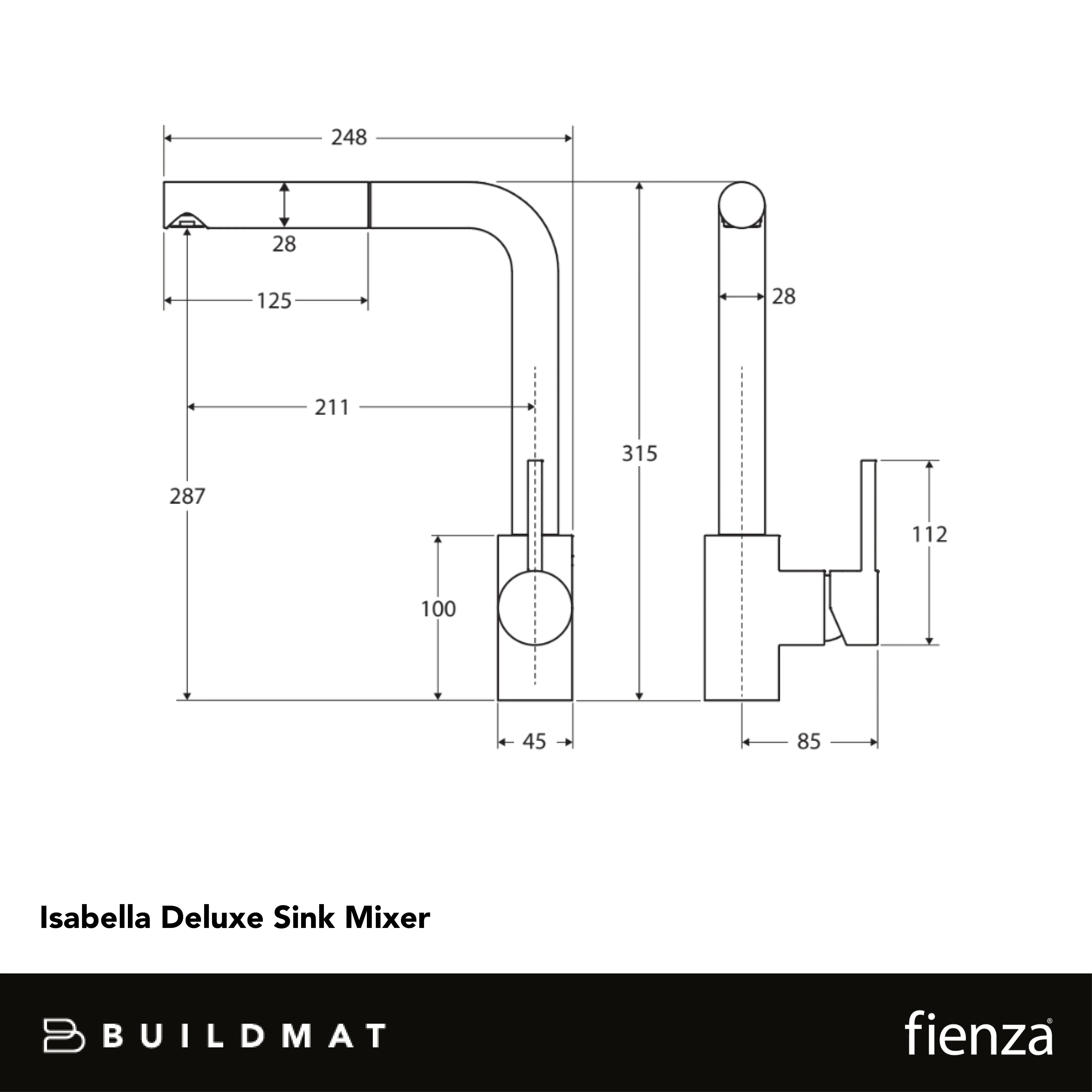 Fienza Isabella Deluxe Pull Out Kitchen Mixer Brushed Nickel Lead Free - Image 4