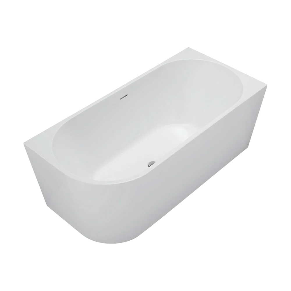 Fienza Isabella Left Hand Acrylic Corner Bath 1500mm with Overflow Gloss White - Image 3