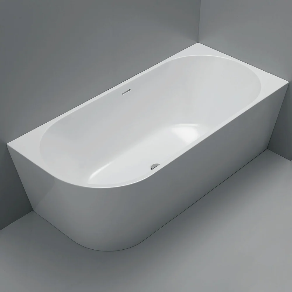 Fienza Isabella Left Hand Acrylic Corner Bath 1700mm with Overflow Gloss White - Image 2