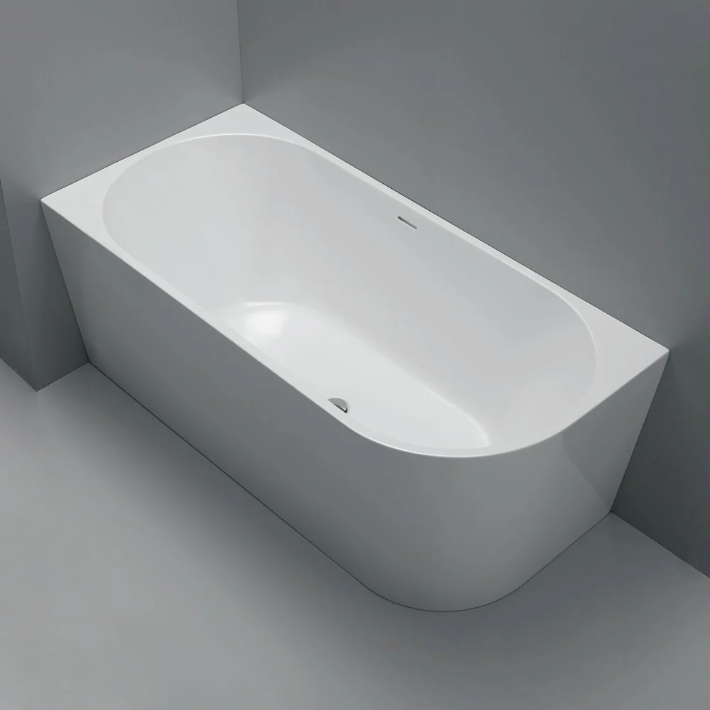 Fienza Isabella Right Hand Acrylic Corner Bath 1500mm with Overflow Gloss White - Image 2