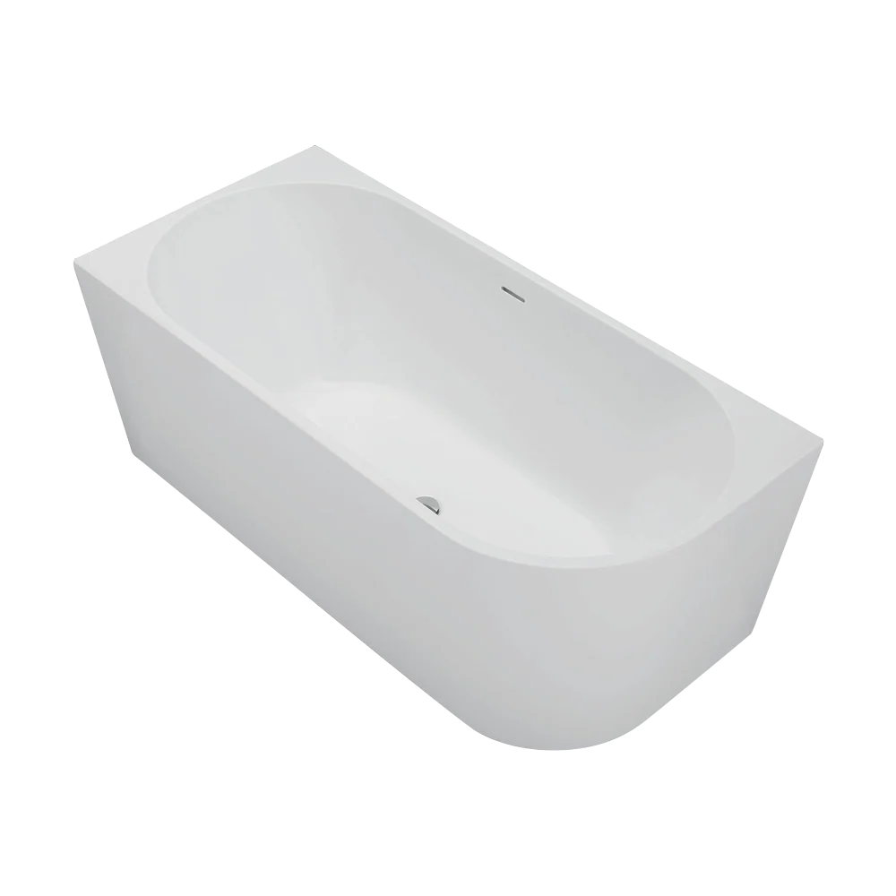 Fienza Isabella Right Hand Acrylic Corner Bath 1500mm with Overflow Matte White