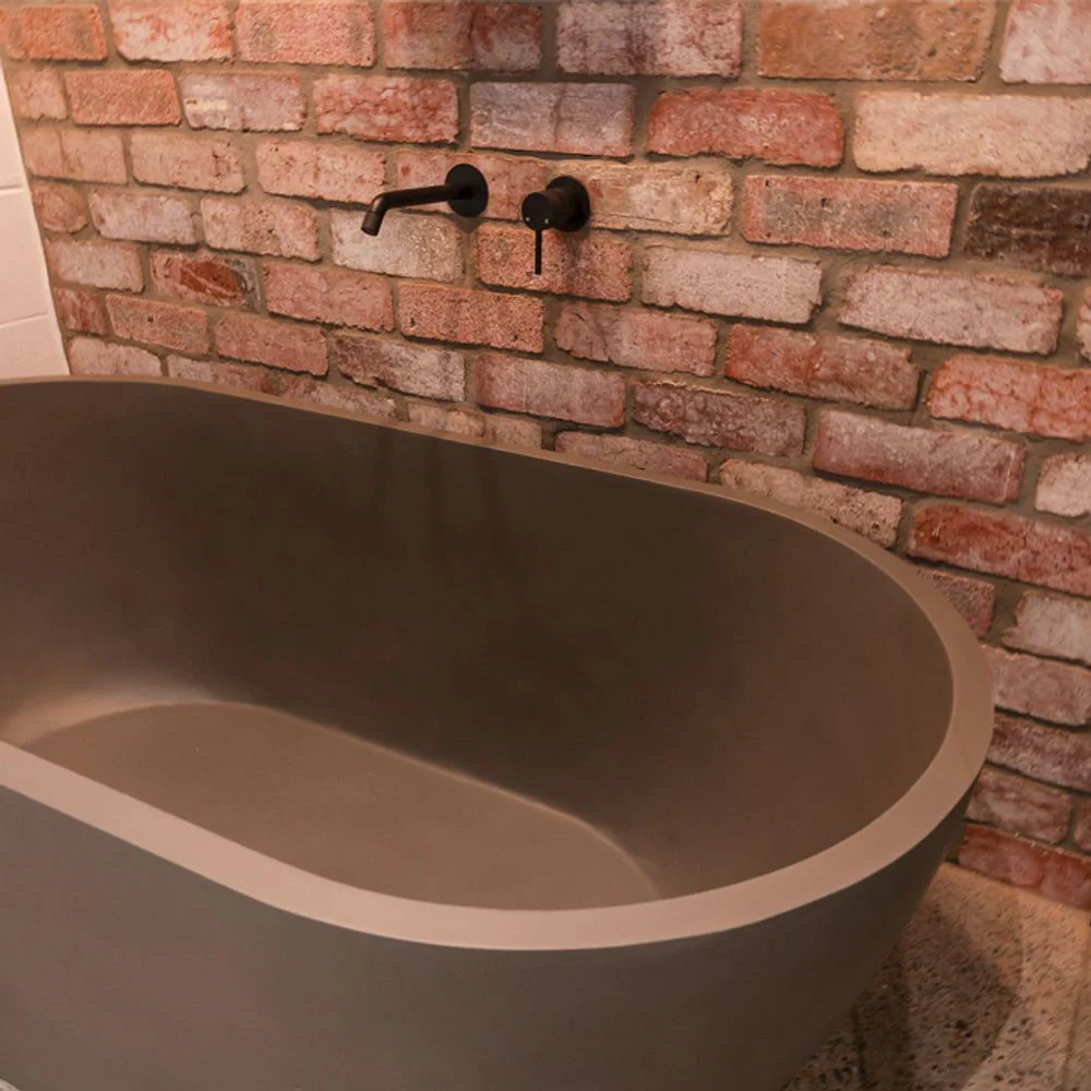 Fienza Jada 1500mm Concrete Freestanding Bath Warm Grey - Image 7