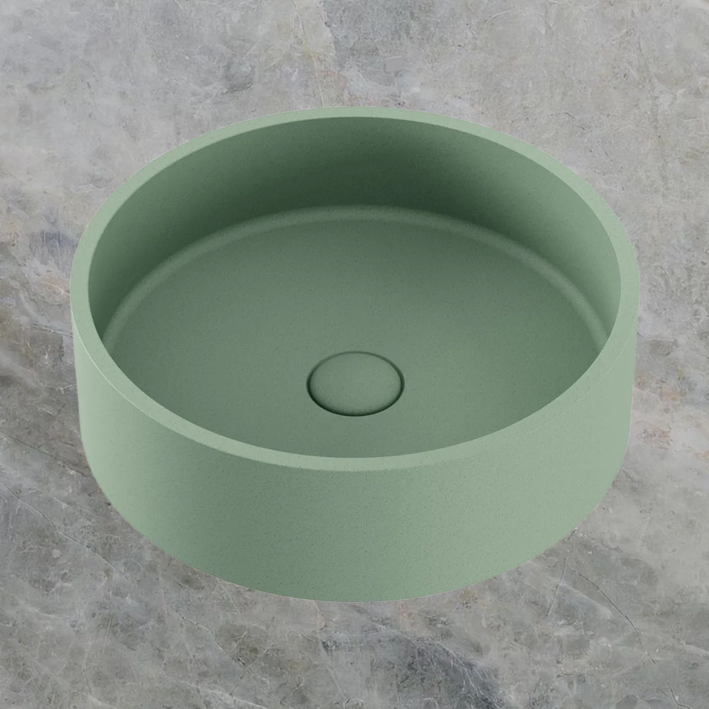 Fienza Jada Round Concrete Above Counter Basin Sage - Image 2