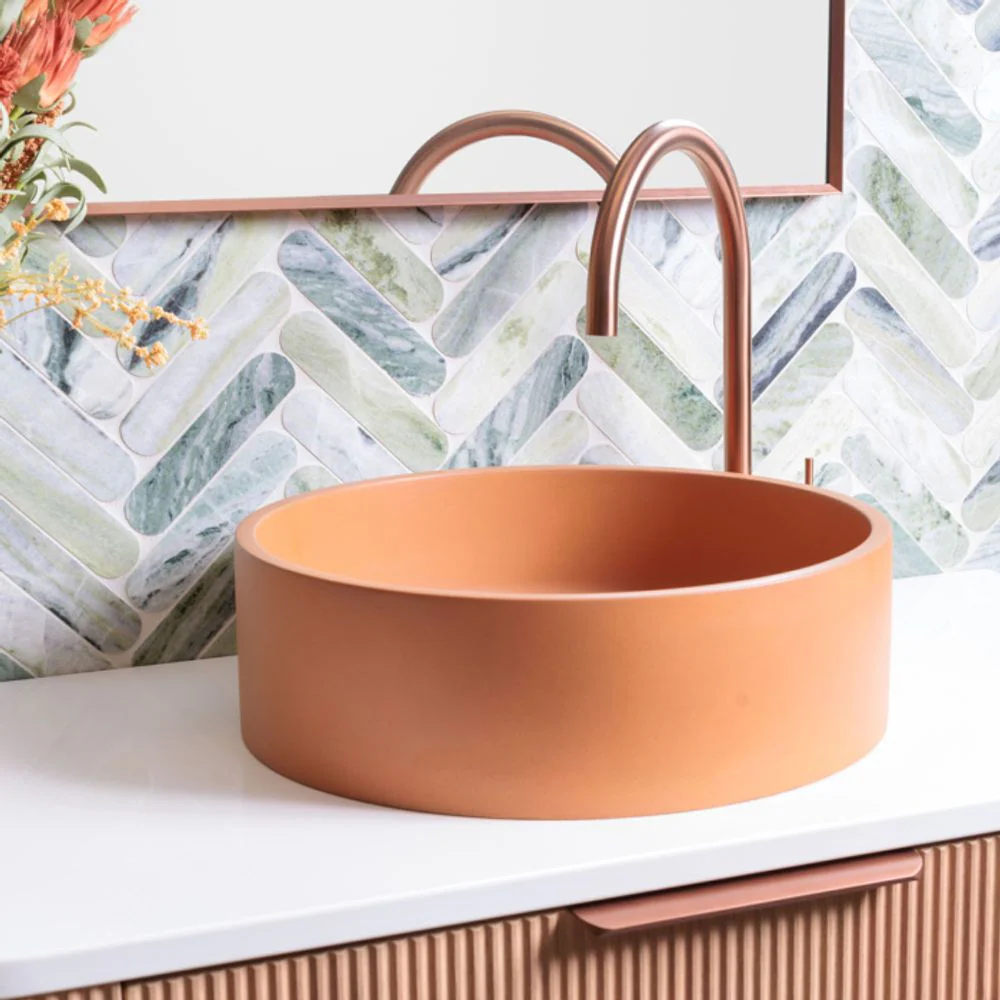 Fienza Jada Round Concrete Above Counter Basin Tuscan - Image 2