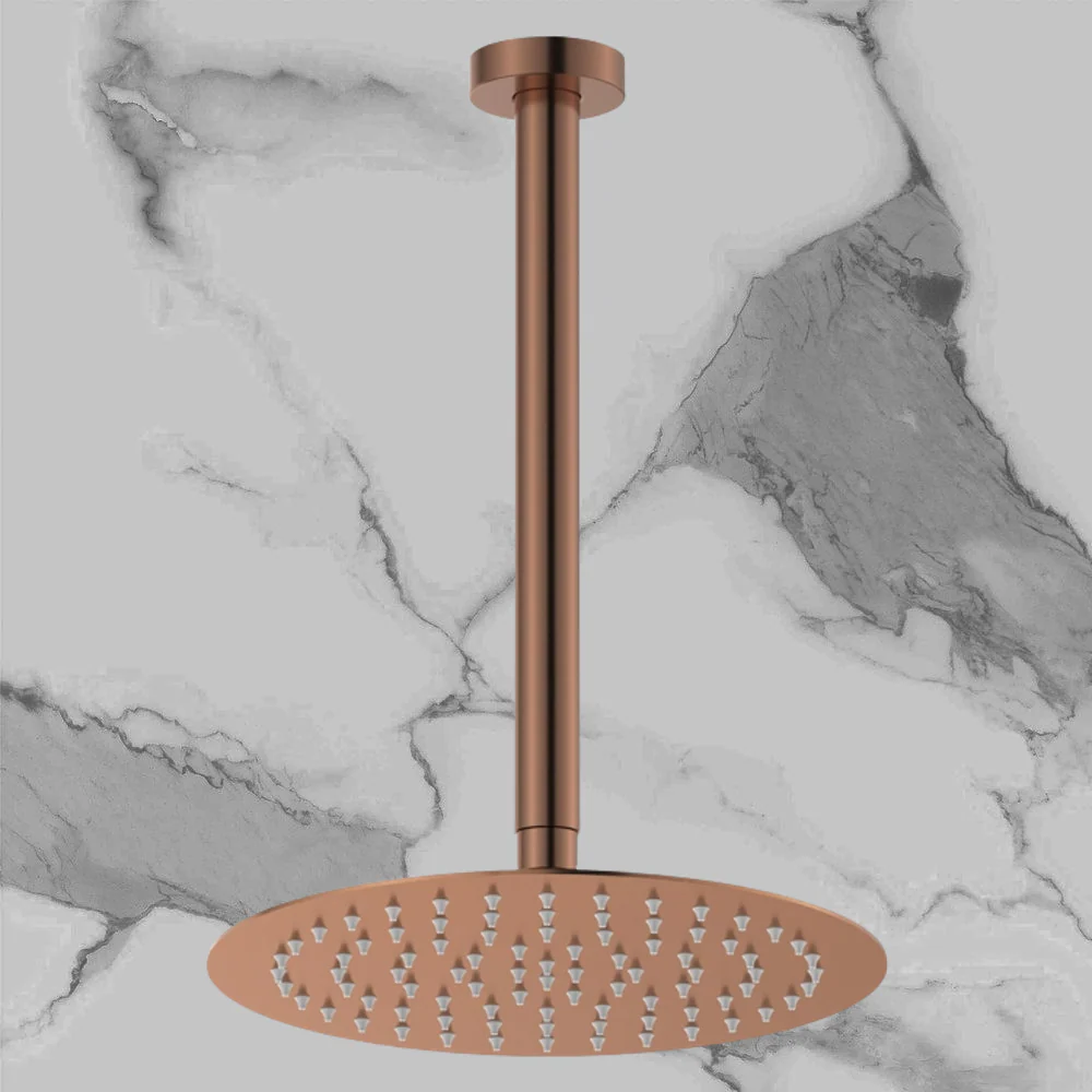 Fienza Kaya Ceiling Shower 250mm Head 350mm Drop Brushed Copper - Image 2