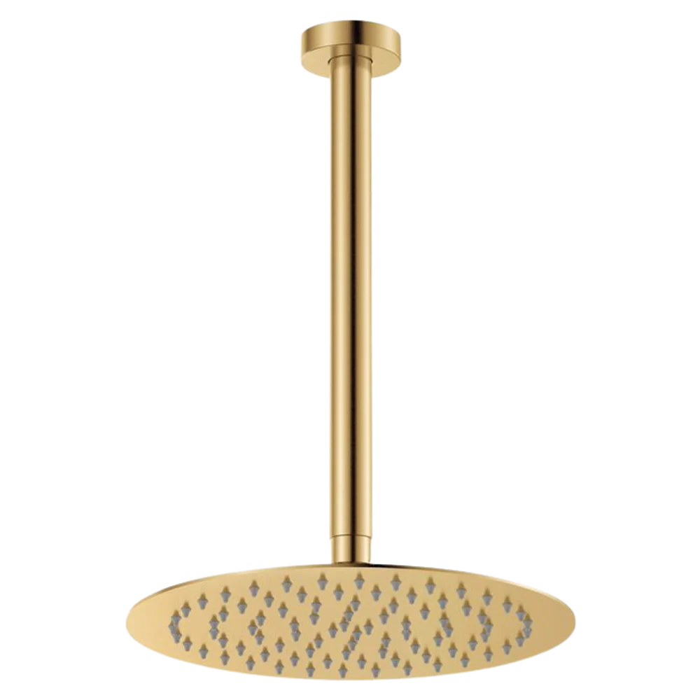 Fienza Kaya Ceiling Shower 250mm Head 350mm Drop Urban Brass - Image 3