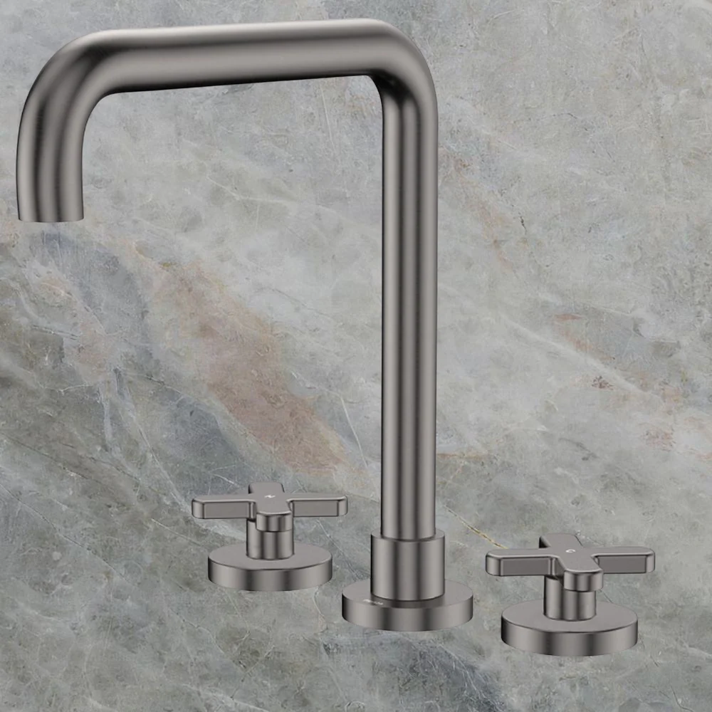 Fienza Kaya Cross Taps Squareline Hob Set Gunmetal Lead Free - Image 2