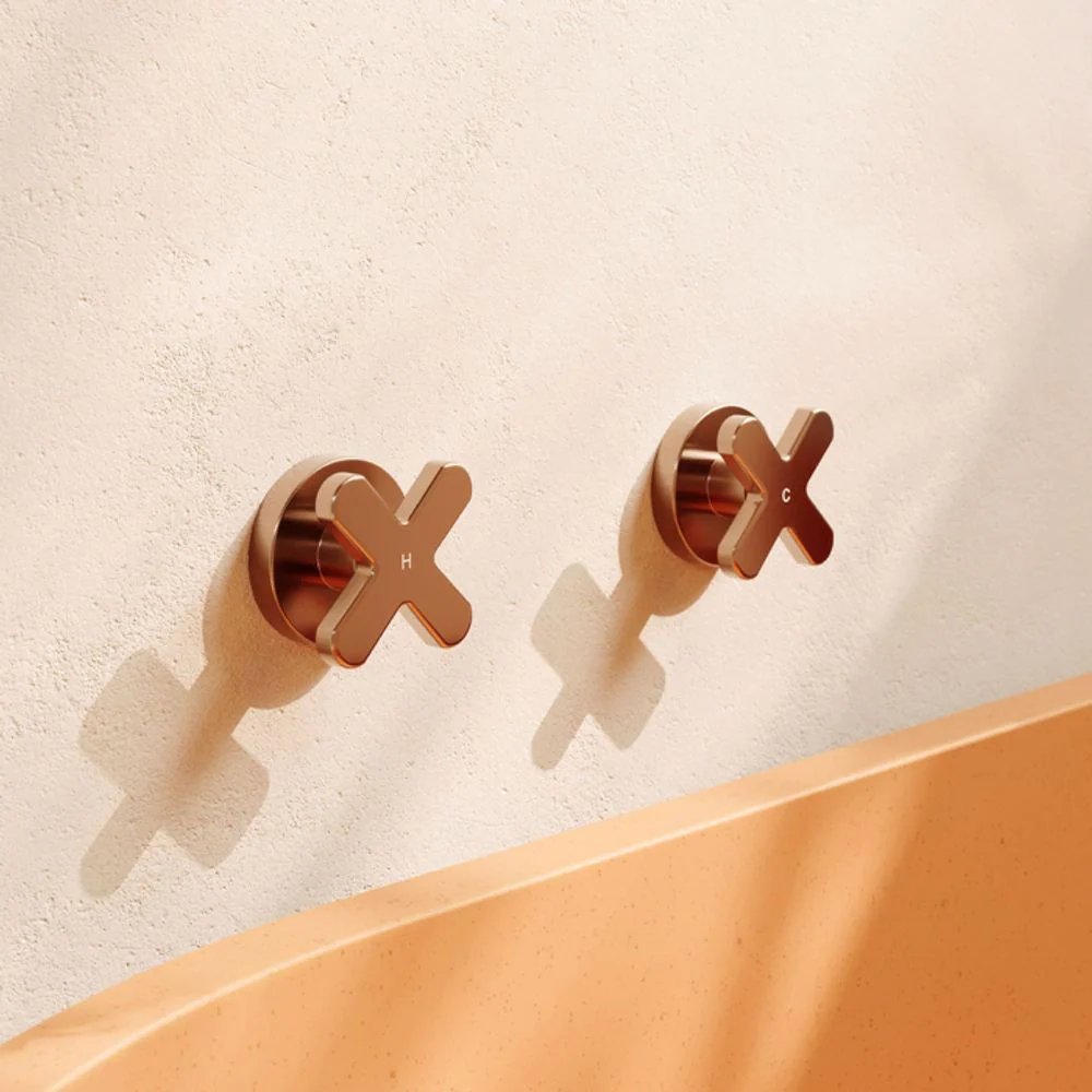 Fienza Kaya Cross Wall Taps Brushed Copper Lead Free - Image 2