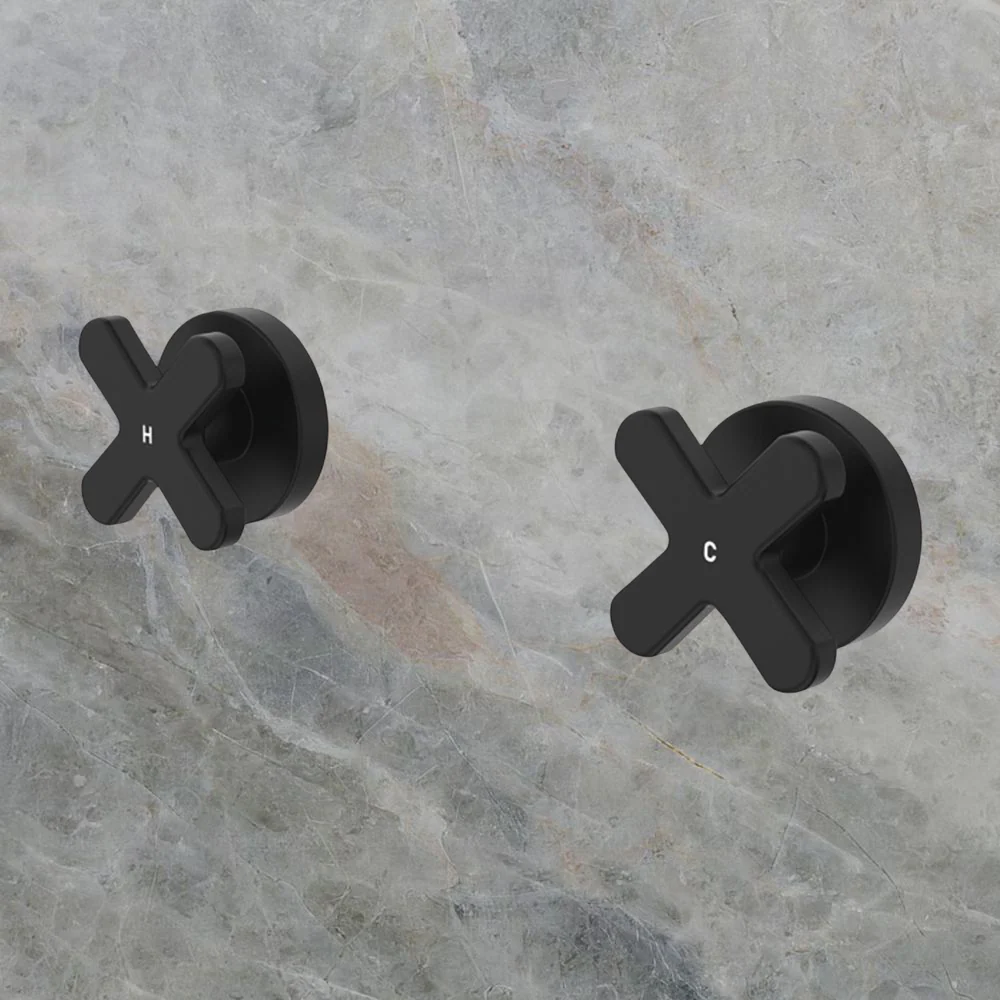 Fienza Kaya Cross Wall Taps Matte Black Lead Free - Image 2