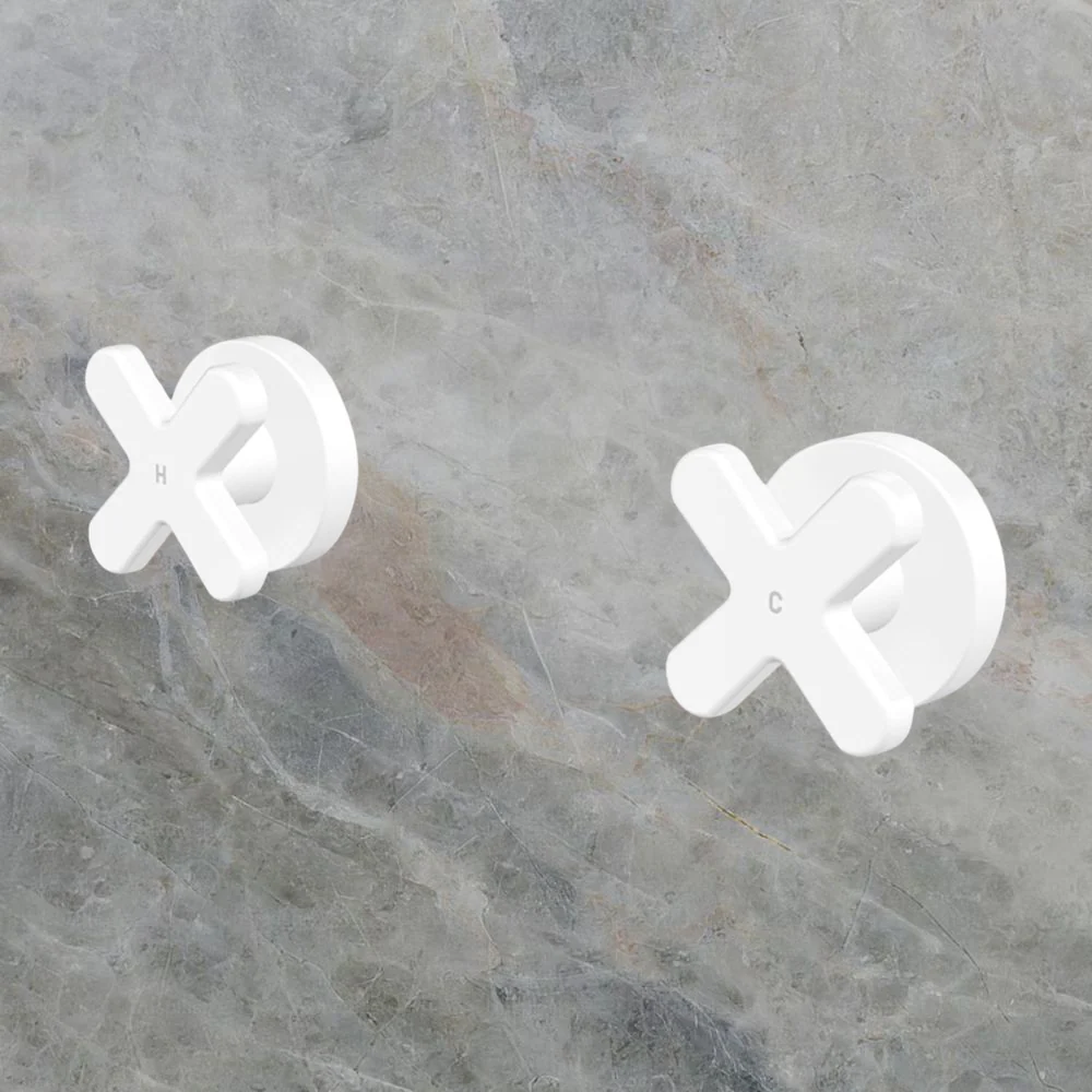 Fienza Kaya Cross Wall Taps Matte White Lead Free - Image 2