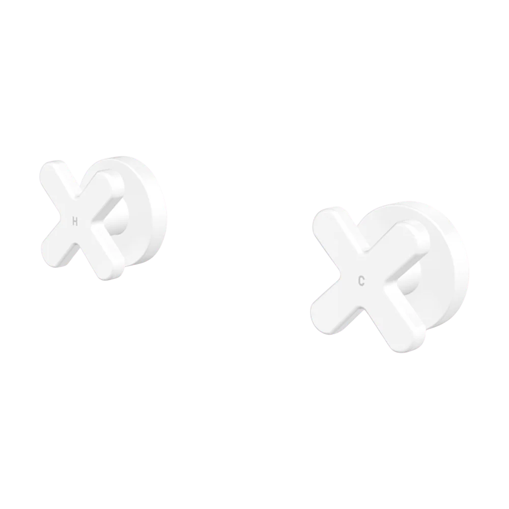 Fienza Kaya Cross Wall Taps Matte White Lead Free - Image 3