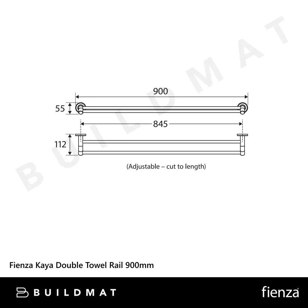 Fienza Kaya Double Towel Rail 900mm Gunmetal - Image 4