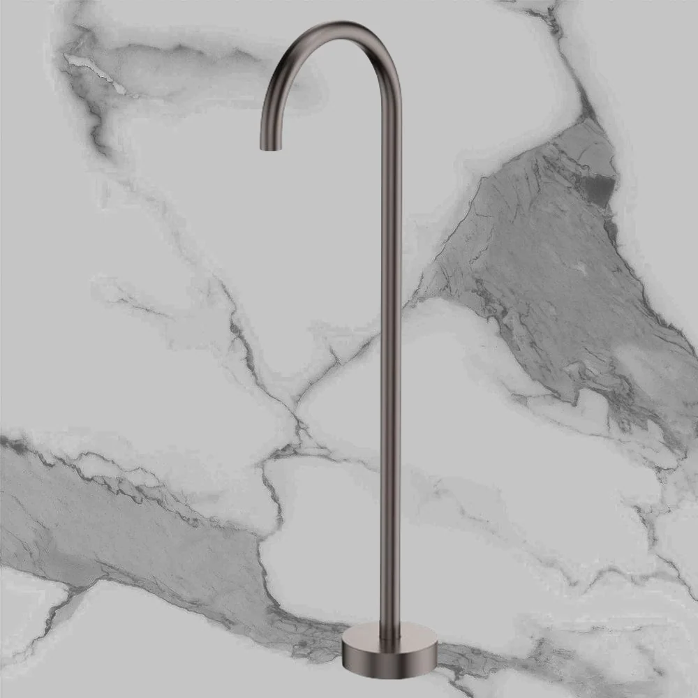 Fienza Kaya Gooseneck Floor Mounted Bath Outlet Gunmetal - Image 2