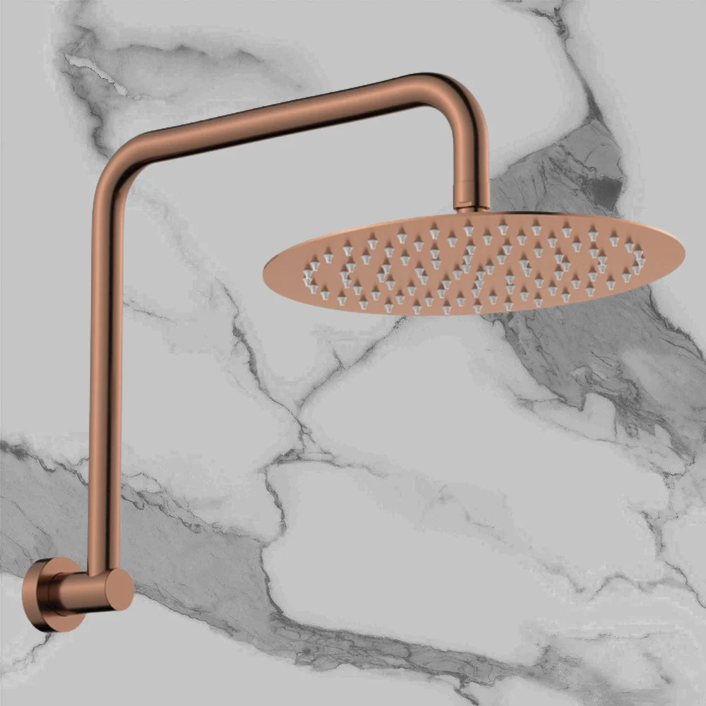 Fienza Kaya Gooseneck Shower Arm Set Brushed Copper - Image 2