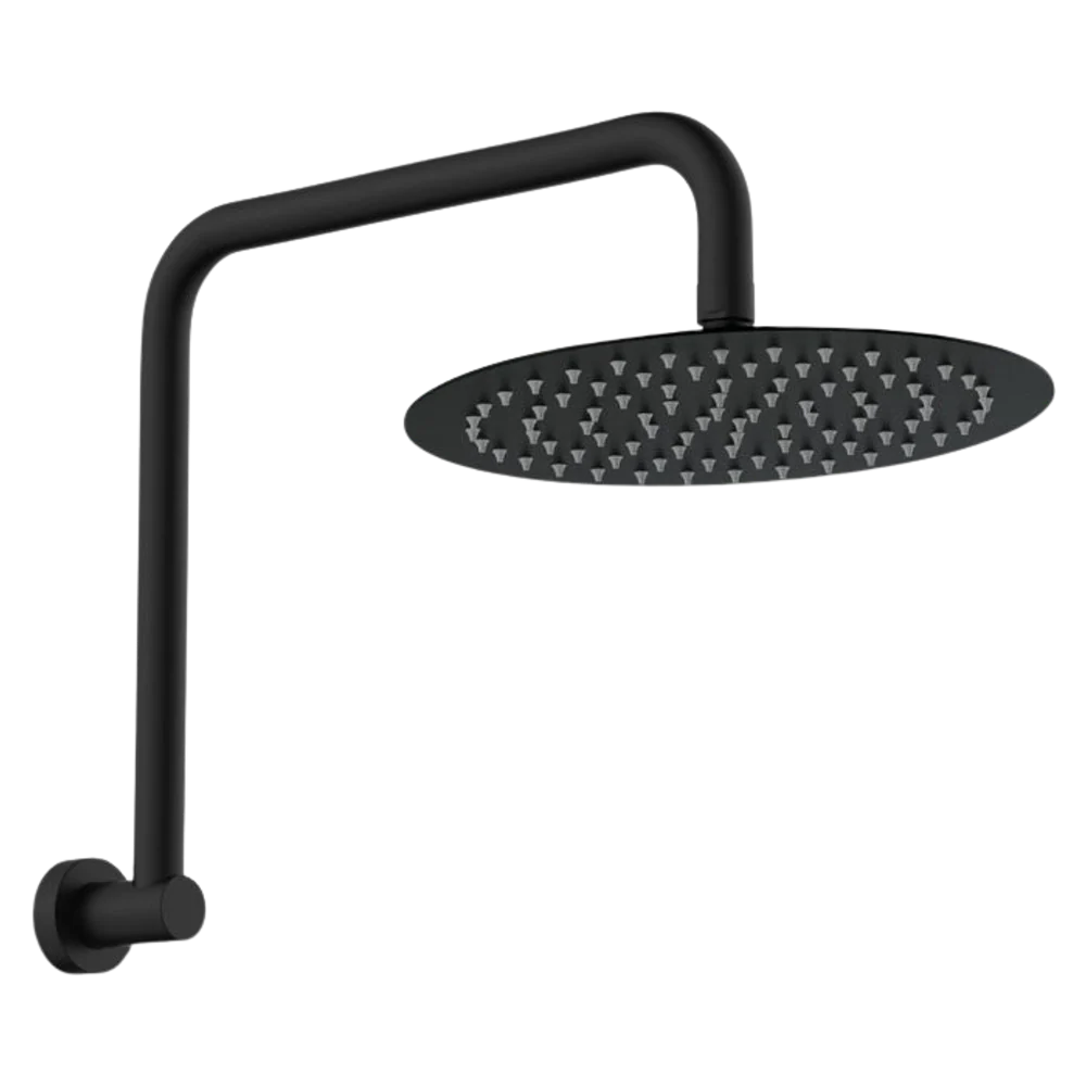 Fienza Kaya Gooseneck Shower Arm Set Matte Black - Image 3