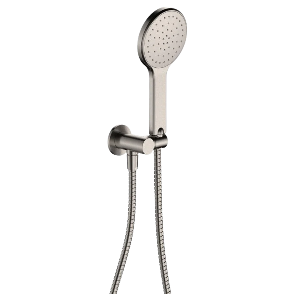 Fienza Kaya Hand Shower Round Plate Brushed Nickel
