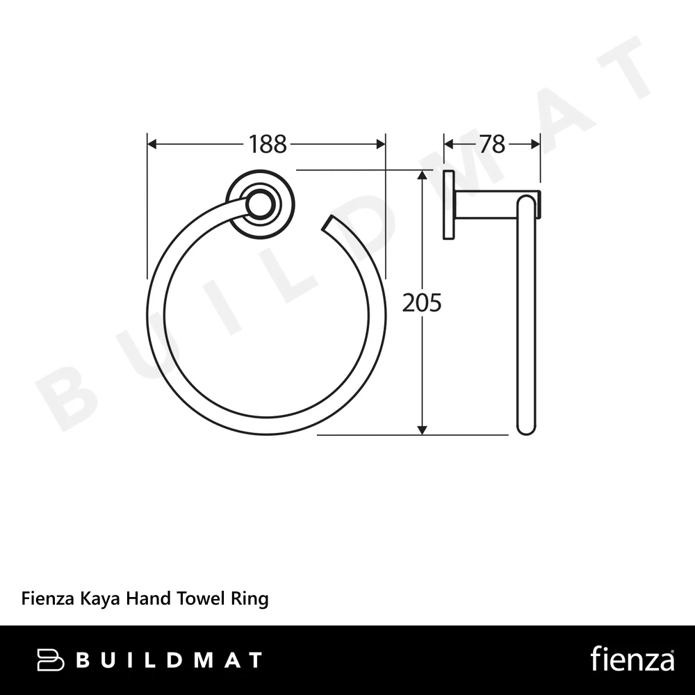 Fienza Kaya Hand Towel Ring Matte Black - Image 4