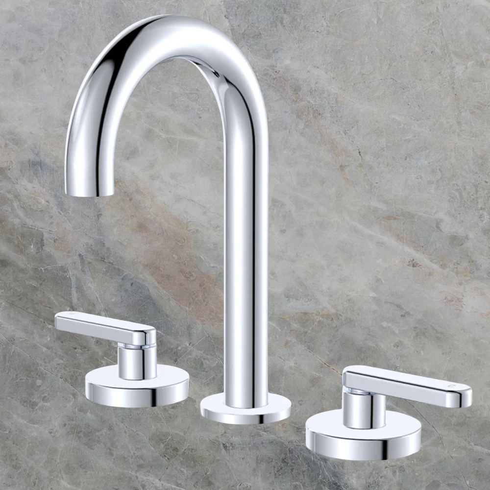 Fienza Kaya Lever Taps Round Hob Set Chrome Lead Free - Image 2