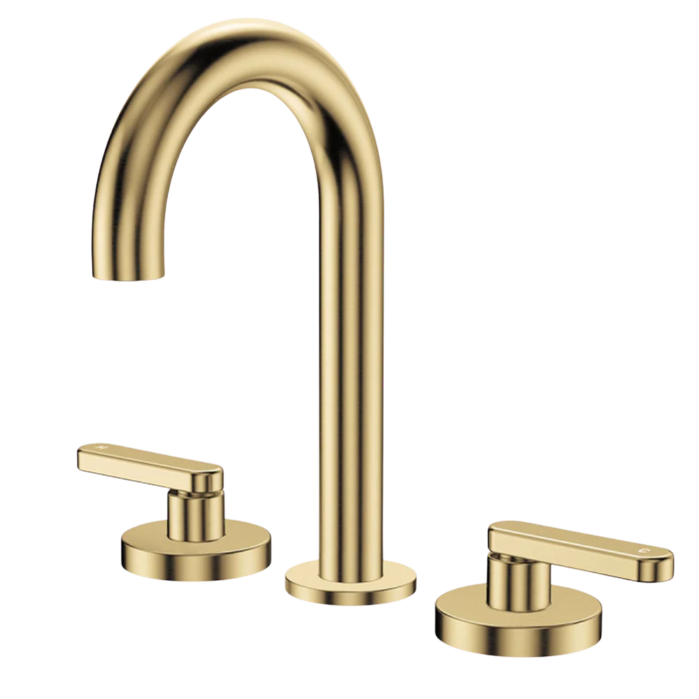 Fienza Kaya Lever Taps Round Hob Set Urban Brass Lead Free - Image 3