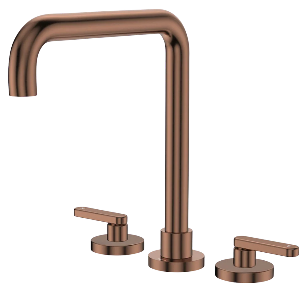 Fienza Kaya Lever Taps Squareline Hob Set Brushed Copper Lead Free - Image 3