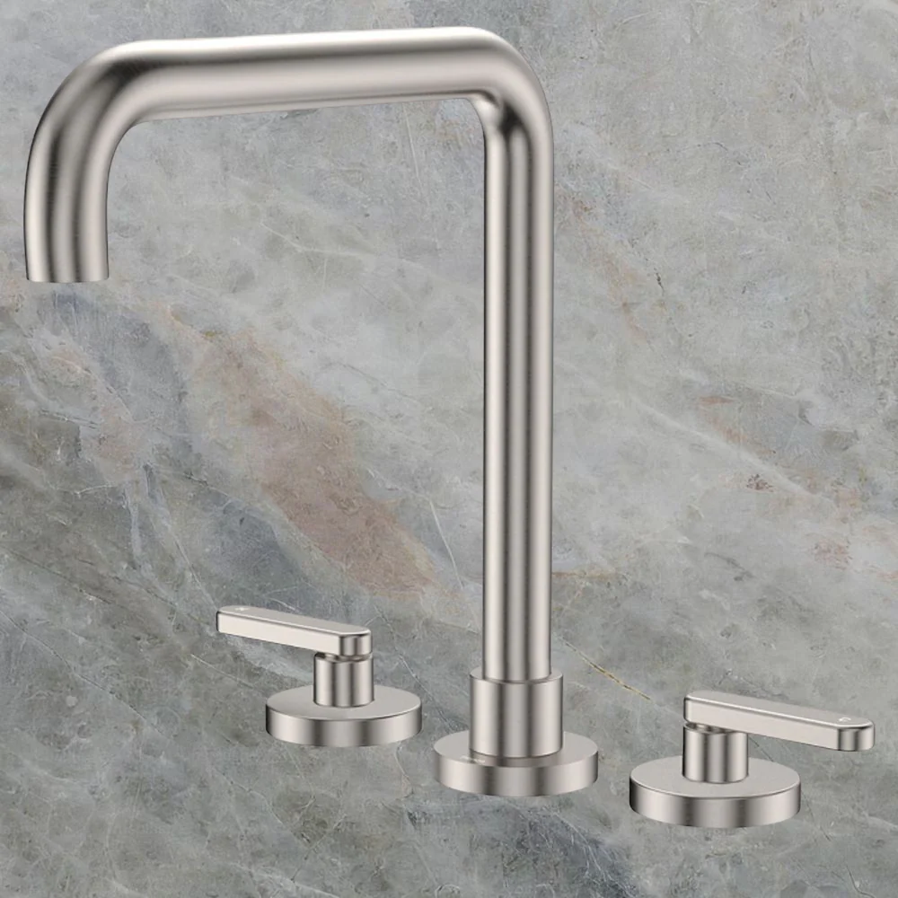 Fienza Kaya Lever Taps Squareline Hob Set Brushed Nickel Lead Free - Image 2