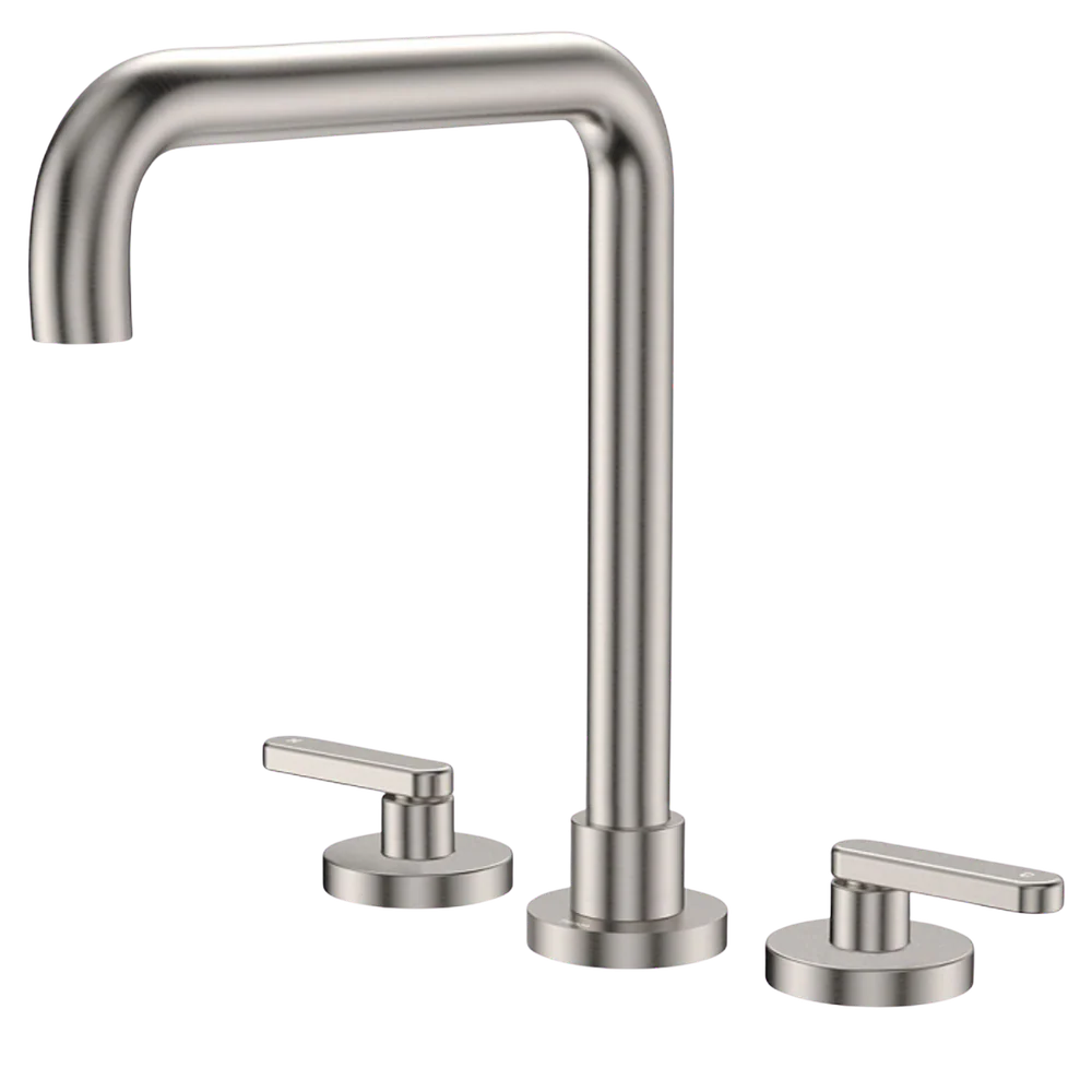 Fienza Kaya Lever Taps Squareline Hob Set Brushed Nickel Lead Free - Image 3