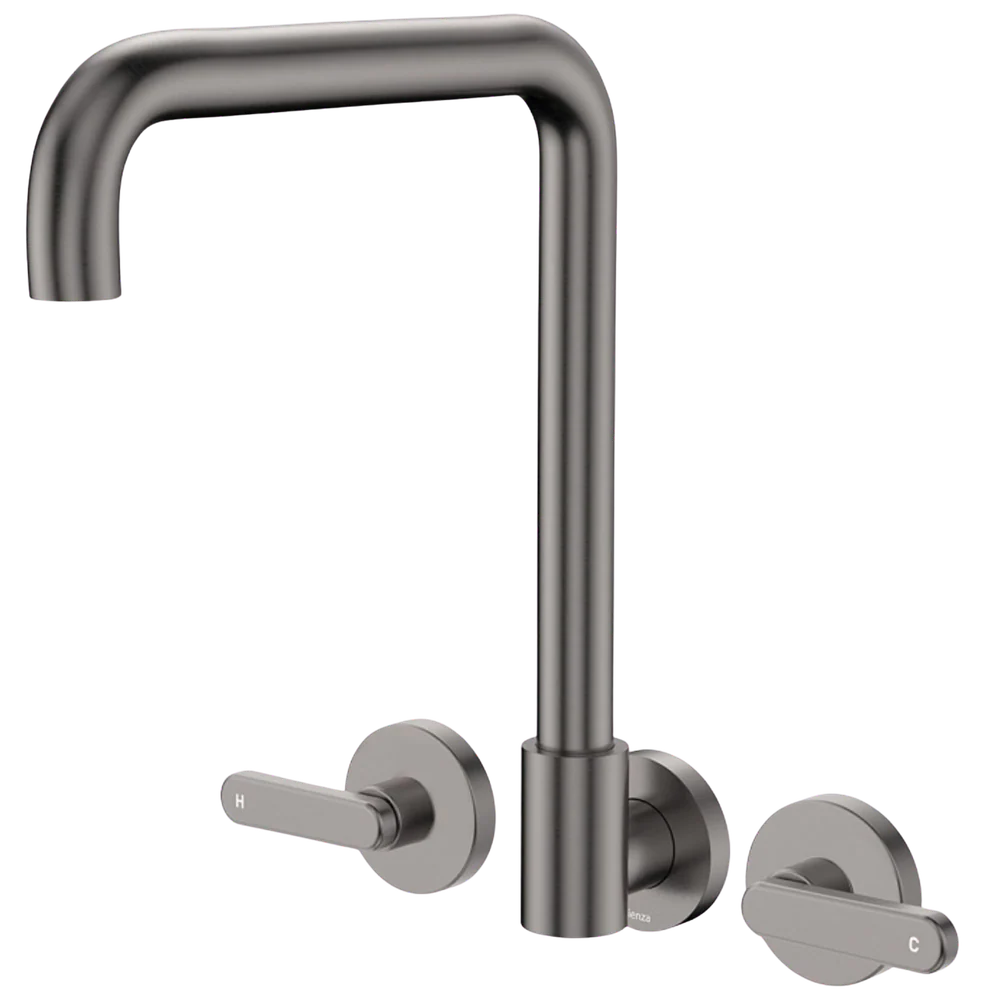 Fienza Kaya Lever Taps Squareline Wall Set Gunmetal Lead Free - Image 3