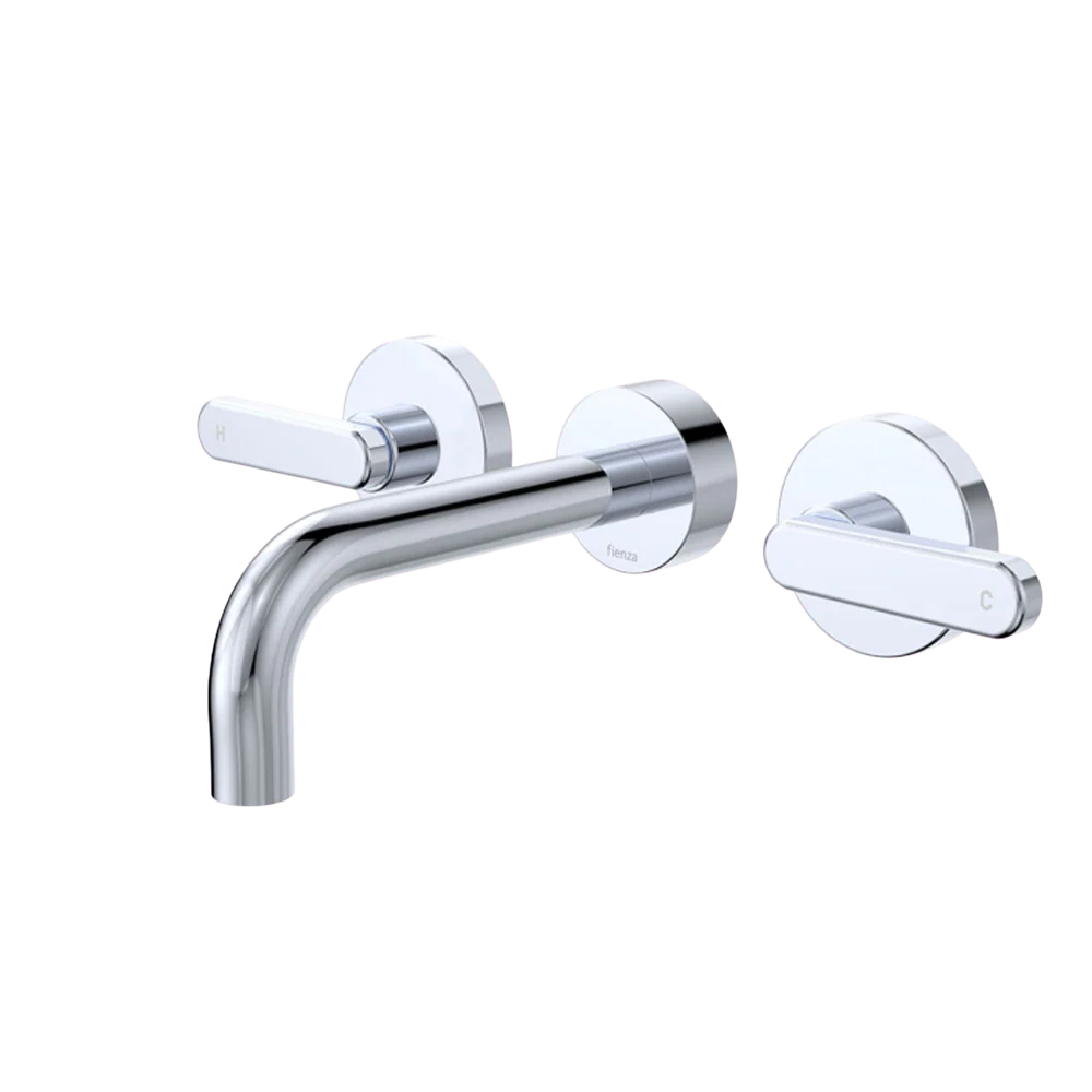 Fienza Kaya Lever Taps Wall Basin/Bath 130mm Outlet Set Chrome Lead Free