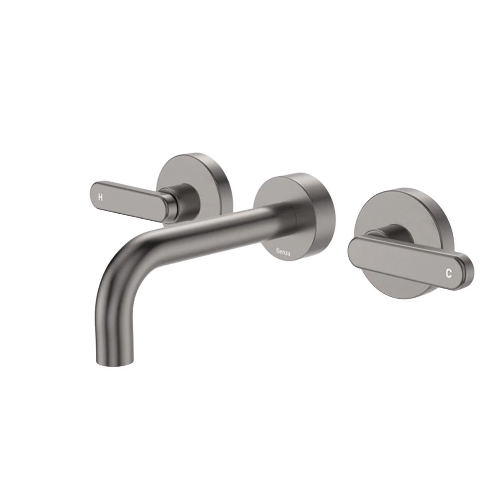 Fienza Kaya Lever Taps Wall Basin/Bath 130mm Outlet Set Gunmetal Lead Free - Image 3